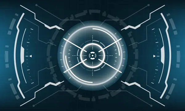 Hud科幻界面屏幕图像白色几何蓝色设计虚拟现实面向未来技术创意显示向量 — 图库矢量图片