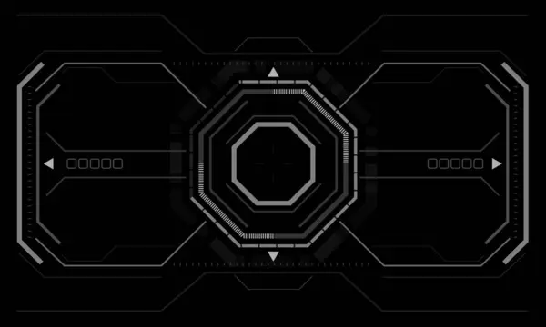 Hud Sci Interface Scherm Weergave Wit Geometrisch Zwart Ontwerp Virtual — Stockvector