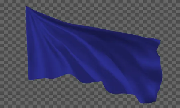 Ρεαλιστική Μπλε Σημαία Που Φέρουν Γκρι Καρό Διάνυσμα Φόντου — Διανυσματικό Αρχείο