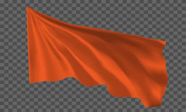 Ρεαλιστική Πορτοκαλί Σημαία Που Φέρουν Γκρι Καρό Διάνυσμα Φόντου — Διανυσματικό Αρχείο