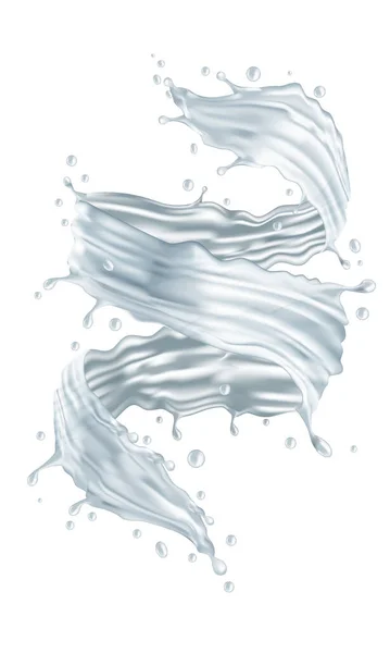 Realistische Crear Water Spriral Dynamik Auf Weißem Hintergrund Vektor — Stockvektor