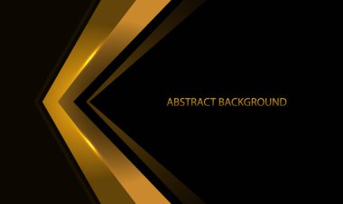Boş uzay dizaynı ile siyah üzerine soyut altın ok yönü modern lüks fütürist arkaplan vektörü