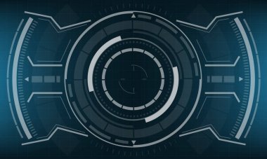 xHUD bilim kurgu daire arayüzü beyaz geometrik tasarım sanal gerçeklik mavi vektör üzerinde yaratıcı teknoloji görüntüsü