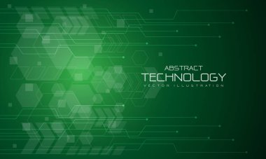 Soyut teknoloji yeşil ton konsepti yeniliği fütüristik veri İnternet ağ bağlantı arka plan vektörü