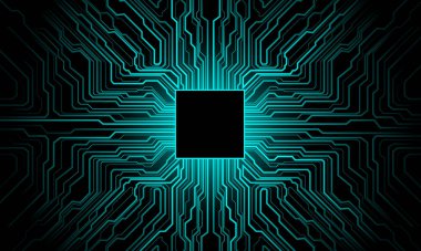 Mavi devre kartı siber bilgisayar dijital geometrik siyah tasarım modern fütüristik teknoloji yaratıcı arka plan vektörü