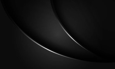 Abstract black curve silver line ribbon luxury design modern creative background vector