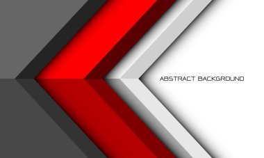 Soyut kırmızı gri beyaz ok yönü geometrik ve boş alan tasarımı modernistik arkaplan vektörü