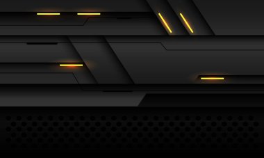 Soyut metalik sarı ışık gri siber çizgi tasarımı modern fütüristik teknoloji arka plan vektörü