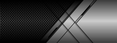 Çember ağ tasarımında soyut gümüş gri metalik geometrik çakışma modern lüks fütüristik arka plan vektörü