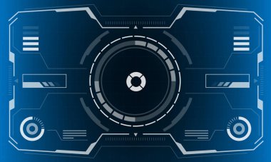 HUD bilim kurgu arayüzü ekranı görüntüsü beyaz altıgen geometrik tasarım sanal gerçeklik fütüristik teknoloji mavi vektör üzerinde yaratıcı görüntü