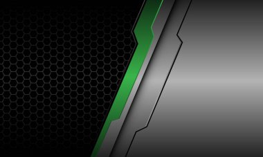 Soyut mavi siber hat siyah metalik gümüş gölge / geometrik tasarım modern fütüristik arkaplan vektörü