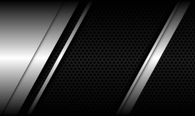 Soyut gümüş çizgi / siyah halka örgüsü desenli gölge modern lüks fütüristik arka plan vektörü tasarımı 