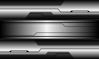 Soyut gümüş gri metal siber fütüristik teknoloji tasarımı modern arkaplan vektörü