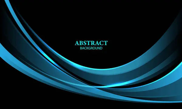 Abstract Blue Line Curve Overlap Geometric Black Blank Space Design Vector Graphics