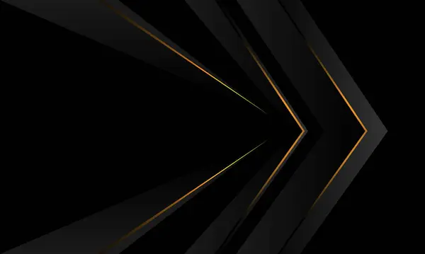 Abstract Donker Grijs Metallic Goud Licht Pijl Richting Geometrisch Zwart Stockillustratie