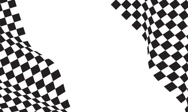 Checkered Flag Wave Flying White Blank Space Design Sport Race Stock Illustration