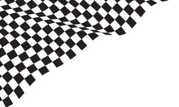 Checkered Flag Wave Flying White Blank Space Design Sport Race Vector Graphics