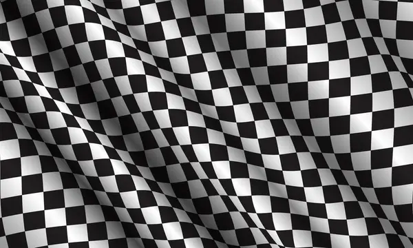 Checkered Flag Wave Flying White Blank Space Design Sport Race Stock Vector