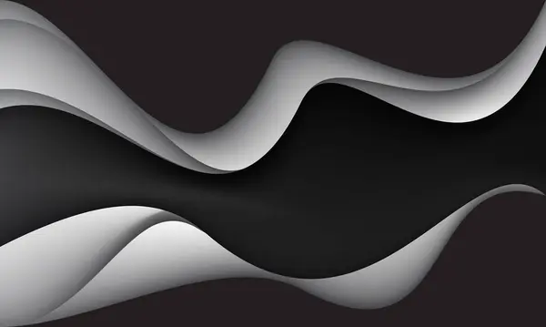 Abstract White Curve Shadow Black Background Vector Illustration De Stock