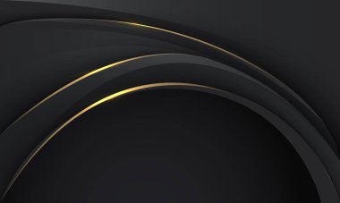 Soyut lüks siyah altın çizgi eğrisi gölge geometrik tasarım modern zarafet arkaplan vektörü