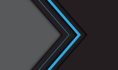Abstract blue black arrow direction geometric grey blank space design modern futuristic background vector