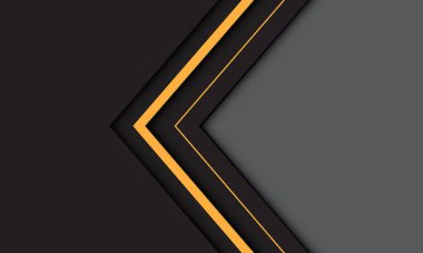 Abstract yellow black arrow direction geometric grey blank space design modern futuristic background vector