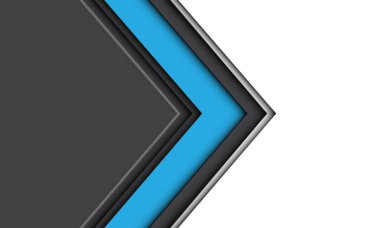 Soyut mavi gri ok yönü geometrik gri beyaz boşluk tasarımı modern fütüristik arkaplan vektörü