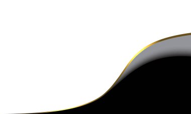 Soyut beyaz boşluk gri altın çizgi eğrisi siyah lüks zarafet iş arka plan vektörü