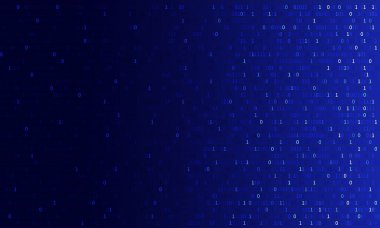 Teknoloji mavi ikili dijital veri yazılımı programlama kodu rastgele konsept matris arkaplan vektörü