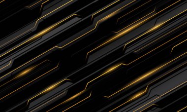 Soyut çelik siber sarı ışık teknolojisi fütüristik geometrik tasarım modern yaratıcı arkaplan vektörü