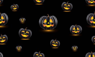 Siyah balkabağı desensiz Cadılar Bayramı bayramı kutlama arka plan vektörü