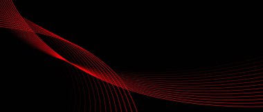 Siyah tasarım modern fütüristik teknoloji vektörü üzerinde soyut kırmızı çizgi eğrisi çakışıyor