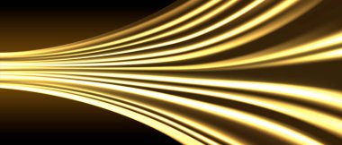 Soyut sarı ışık hızlı hareket eğrisi teknolojisi fütüristik arkaplan vektörü