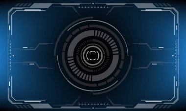 HUD beyaz bilim kurgu arayüzü siyah geometrik tasarım sanal gerçeklik mavi vektör üzerinde yaratıcı görüntü