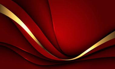 Soyut kırmızı altın çizgisi dinamik lüks eğri pürüzsüz tasarım modern premium zarif arkaplan vektörü