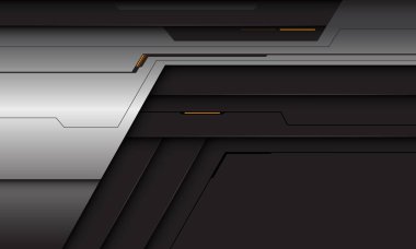 Soyut gri siyah gölge siber fütüristik sarı ışık teknolojisi modern arkaplan vektörü tasarımı