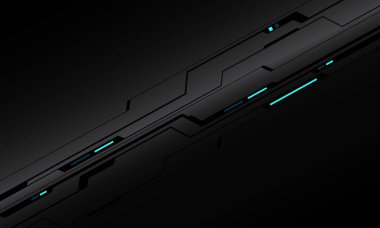 Soyut gri metalik siyah siber fütüristik teknoloji dinamik mavi ışık enerjisi geometrik tasarım modern arkaplan çizimi.