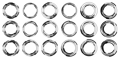 Bilim kurgu siyah çember kullanıcı arayüzü elementleri kümesi teknoloji fütüristik tasarım beyaz arkaplan vektör illüstrasyonunda modern yaratıcı.