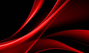 Siyah tasarım üzerinde soyut kırmızı parlak dalga eğrisi modern fütüristik teknoloji arkaplan çizimi.
