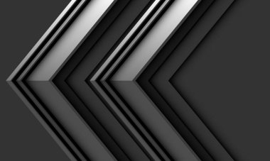 Soyut gri ok metalik siyah geometrik tasarım modern fütürist teknoloji arkaplan çizimi.