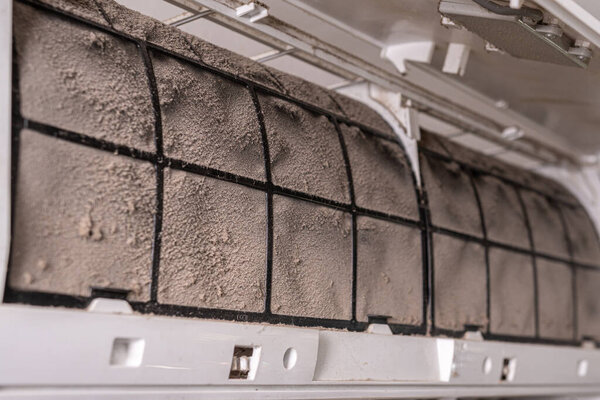 Air Conditioner Filter Covered Thick Dust Cleanliness Air Conditioner Cleaning Royalty Free Stock Images