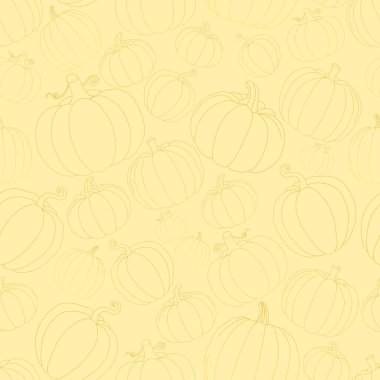 Arka planda turuncu balkabağı desenleri tek sıra halinde dizilmiş. Cadılar Bayramı veya Şükran Günü konsepti.