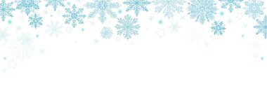 Beyaz arka planda mavi bir kar tanesi Noel 'i kutluyor. Güzel düşen kar taneleri duvar kağıdı. Kış tozu buz parçacıkları. Kar yağışlı hava. Kar fırtınası manzarası.