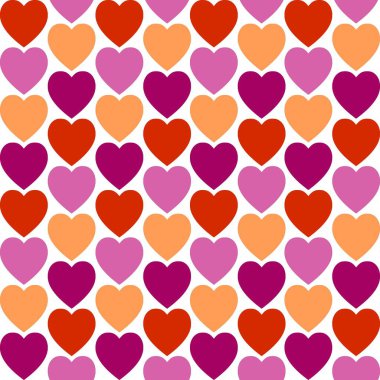 Seamless heart pattern, romantic design.Light orange represents inclusivity, white represents the unique relationship between women, pink represents peace and tranquility,dark rose represents feminism clipart