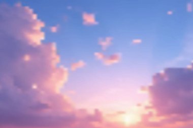 Pembe ve mavi gökyüzü, gün batımında bulutlar ve akşamları güneş ışığı. Kış Gökyüzü kavramı.