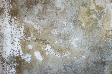 Arkaplanda beyaz boyayla boyanmış eski bir beton duvar resmi var. Yüzey çatlamış, eski. Duvar kâğıdı ve tasarım için kullanılabilir                      