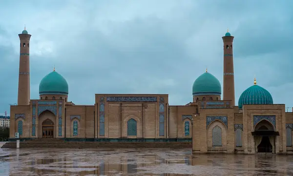 stock image Beautiful Uzbekistan Tashkent classic mosaic photo, view of Barak Khan Madrasah, Hast Imam Square (Hazrati Imam) is a religious center of Tashkent.