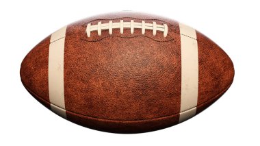 Rugby ball, isolated on white background 3d render and illustration.