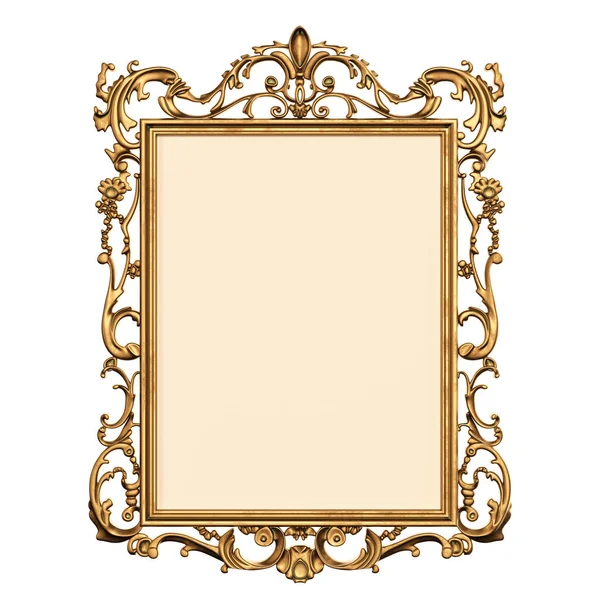 Luxury Gold Frame Isolated White Background Render Illustration — Stok fotoğraf