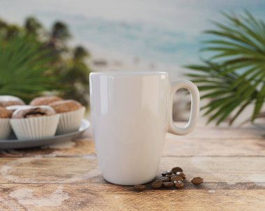 Kupa Mockup. 3d görüntüleme ve resimleme.